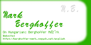 mark berghoffer business card